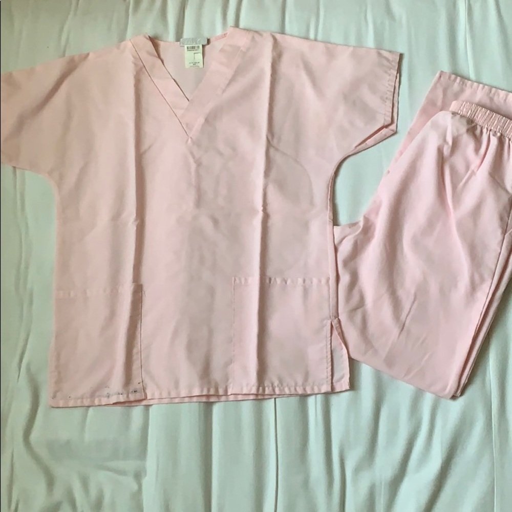 Baby pink scrub set